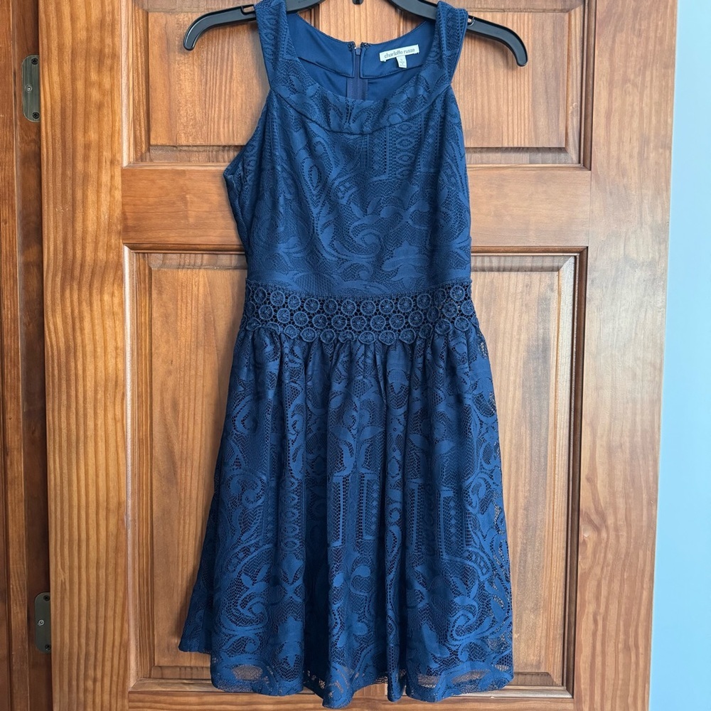 Charlotte Russe Lace Party Dress Women’s Small Navy Cocktail Homecoming